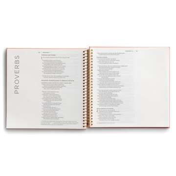 Illustrating Bible NIV: Books of Psalms & Proverbs - Spiral Bound Bible Journal, Coral