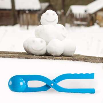 Hey! Play! Snowball Maker Tool with Handle for Snow Ball Fights, Fun Winter Outdoor Activities and More, For Kids and Adults (Set of 2)
