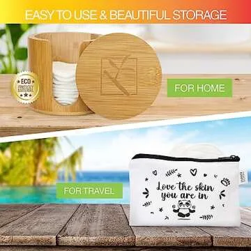 Panda Bamm- Reusable Makeup Remover Pads Multi-pack, 16 pcs - Zero Waste Reusable Cotton Rounds, Bamboo Storage Jar for Reusable Cotton Pads, Eco Friendly Travel Bag, Laundry Bag