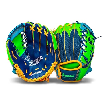 Franklin Sports Meshtek Teeball Glove for Kids - Navy/Lime