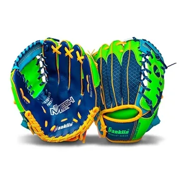 Franklin Sports Meshtek Teeball Glove for Kids - Navy/Lime