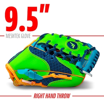 Franklin Sports Meshtek Teeball Glove for Kids - Navy/Lime