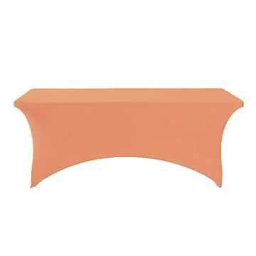 Hezuzo Spandex Table Cover - Perfect for 6Ft Tables, Stylish Peach Decor for Weddings & Events