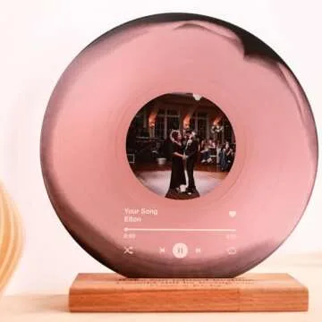 Personalized Vinyl Record with Photo - Custom Acrylic Song Plaque - Unique Gifts for Anniversary, We...