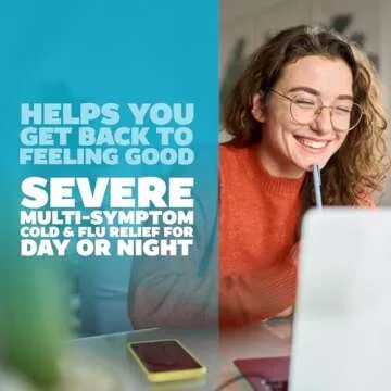 Genexa Clean Daytime + Nighttime Severe Cold & Flu Relief, Dye Free, 0% Artificial Additives, Acetaminophen Fever Reducer, Cough Suppressant, Antihistamine, Organic Blueberry Flavor, 12 fl oz (2 pack)