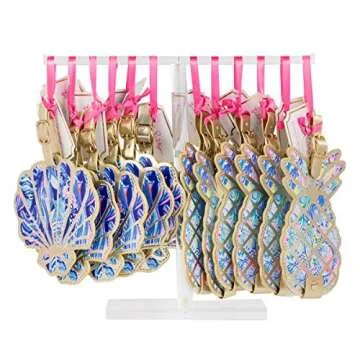 Lilly Pulitzer Seashell Shaped Luggage Tag with Secure Strap, Durable Vegan Leather, Colorful Suitcase Identifier for Travel, Scale Up