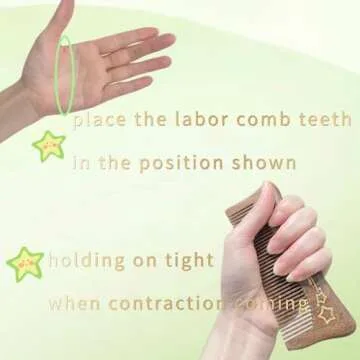 sanlusan 2pcs labor combs for labor pain birthing combs,natural wood combs for pregnancy contraction, Wooden birth comb set, Gift for pregnant women,childbirth comb