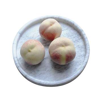 JOCYI Marble Vanity Tray, Decorative Round White Marble Tray, Perfect for Home Decoration, Gift for ...