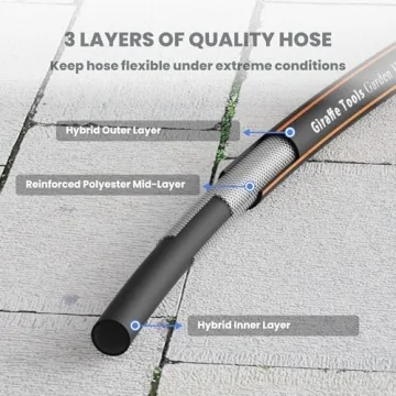 Giraffe Tools Hybrid Garden Hose 75ft Flexible and Leakproof