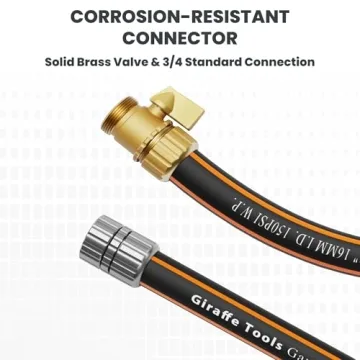 Giraffe Tools Hybrid Garden Hose 75ft Flexible and Leakproof