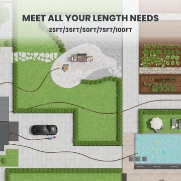 Giraffe Tools Hybrid Garden Hose 75ft Flexible and Leakproof