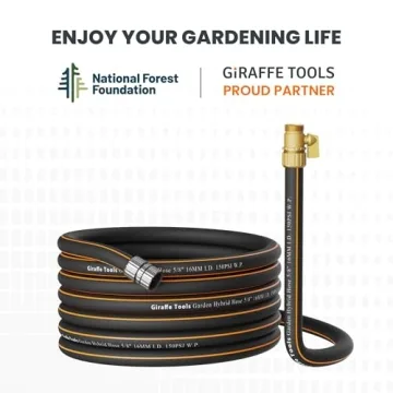 Giraffe Tools Hybrid Garden Hose 75ft Flexible and Leakproof