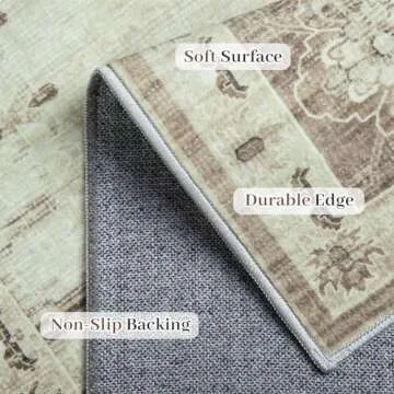 Washable 8x10 Area Rug for Living Room Soft Non-Slip