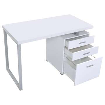 Brennan Modern Desk with Versatile File Cabinet Storage