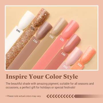 AZUREBEAUTY 18Pcs Dip Powder Nail Kit Starter 8 Nude Skin Tones Champagne Glitter Neutral Pink Colors with Dipping Powder Liquid Set + Recycling Tray for DIY Nail Art Manicure Home Gift