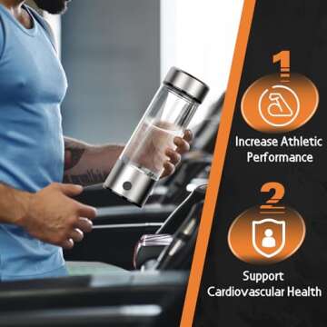 Hydrogen Water Bottle Generator, Portable Rechargeable aquahealth Hydrogen Water, Hydrogen Water Ionizer Machine, with SPE/PEM Technology, for Home Office Travel Fitness Drinking