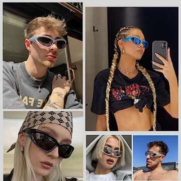 BAWUYI Y2K Wrap Around Sunglasses for Men Women Sports Shades