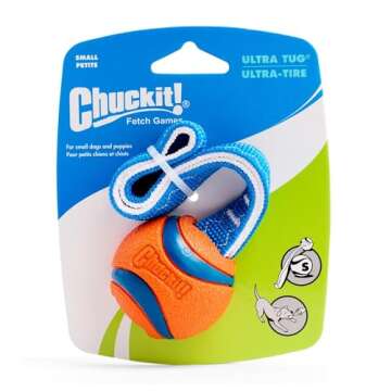Chuckit! Ultra Tug Dog Toy, Small Fetch and Dog Ball Tug Toy for Dogs 0-20 Pounds