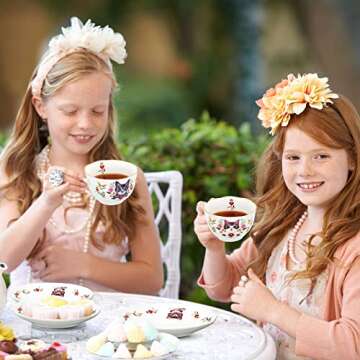 Charming Cat and Flower Ceramic Teacup Set for Tea Lovers