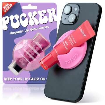 Pucker Pink Magnetic Lip Gloss Holder Phone Case | 10ml Tubes Lip Gloss Phone Case | Lip Balm Phone Case | iPhone & Android Lip Gloss Case (Lipgloss NOT Included)