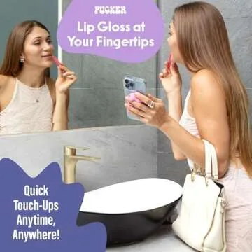 Pucker Pink Magnetic Lip Gloss Holder Phone Case | 10ml Tubes Lip Gloss Phone Case | Lip Balm Phone Case | iPhone & Android Lip Gloss Case (Lipgloss NOT Included)