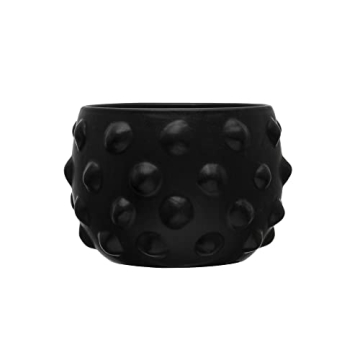 Creative Co-Op Terracotta Raised Dot Design, Black Planter
