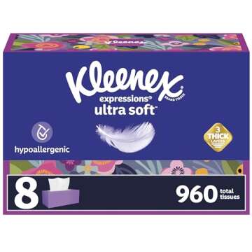 Kleenex Ultra Soft Facial Tissues in Convenient Flat Boxes