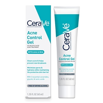 CeraVe Acne Control Gel, 2% Salicylic Acid Treatment With Glycolic Acid + Lactic Acids + Niacniamide...
