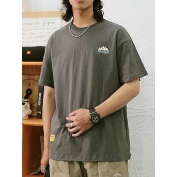 Vamtac Graphic Tee Mens Oversized Vintage T Shirts Harajuku Shirt Loose Streetwear Casual Summer Aesthetic Tees