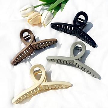 Big Hair Claw Clips Large Matte Butterfly Hair Clips 5.1" Oversize Hair Clip for Long Thick Hair Bar...