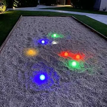 GoSports 85 mm LED Bocce Ball Game Set - Includes 8 Light Up Bocce Balls (8.5oz each), Pallino, Case and Measuring Rope