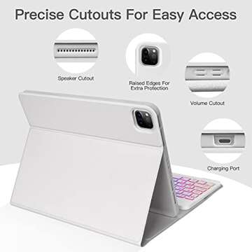 2024 iPad air 11 inch case with keyboard, iPad Air 5th Generation 10.9“ Keyboard Case,Keyboard Case for iPad Pro 11" 4th(2022)/iPad Air 4th Gen 10.9" with Pencil Holder for iPad air 11 inch 2024