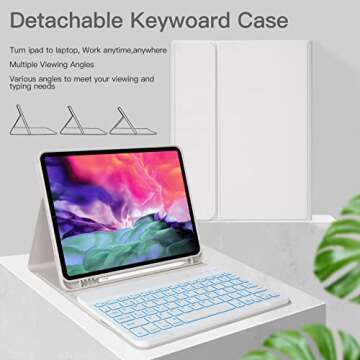2024 iPad air 11 inch case with keyboard, iPad Air 5th Generation 10.9“ Keyboard Case,Keyboard Case for iPad Pro 11" 4th(2022)/iPad Air 4th Gen 10.9" with Pencil Holder for iPad air 11 inch 2024