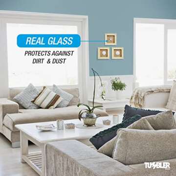 Beachy Set of 3 Shell Shabby Chic Shadow Boxes- Creamy Off White Frame 7" x 7" - Starfish, Sand Dollar and Clam Shell Mounted on Fabric Background by Tumbler Home