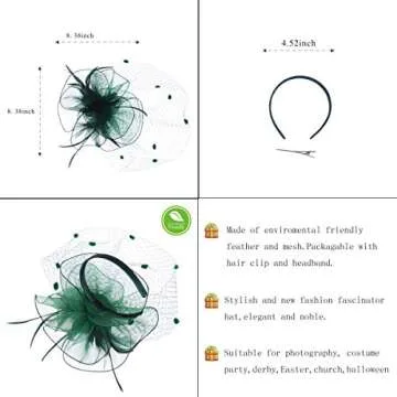 Elegant FELIZHOUSE Fascinator with Birdcage Veil and Feathers