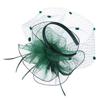 Elegant FELIZHOUSE Fascinator with Birdcage Veil and Feathers