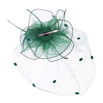 Elegant FELIZHOUSE Fascinator with Birdcage Veil and Feathers