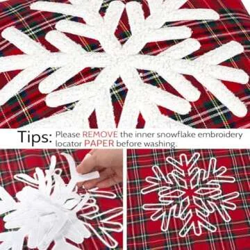 JOJOGOGO 20x20 Red Indoor Embroidered Snowflake Tartan Plaid Christmas Decor Throw Pillow Covers Set of 2, 20 x 20 Winter Holiday Checkered Pillow Cover for Front Porch, Xmas Decorative Pillows
