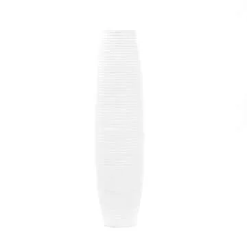 Leewadee Large White Home Decor Floor Vase – Wooden 28 inches Tall Farmhouse Decor Flower Holder for Fake Plant and Pampas Grass