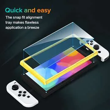 ivoler 4-Pack Tempered Glass Screen Protector Designed for Nintendo Switch OLED Model 2021&2023 with [Alignment Frame] Transparent HD Clear[Updated Version] Screen Protector for Switch OLED 7''