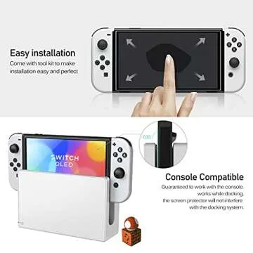 ivoler 4-Pack Tempered Glass Screen Protector Designed for Nintendo Switch OLED Model 2021&2023 with [Alignment Frame] Transparent HD Clear[Updated Version] Screen Protector for Switch OLED 7''