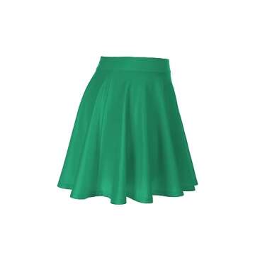 AG2Ggifts Women's Basic Versatile Stretchy Flared Casual Mini Skater Skirt(S-3X), M, Green