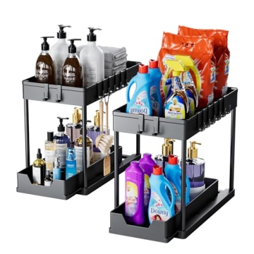 Mosala Under Sink Organizers and Storage – 2 Pack for Clutter-Free Cabinets