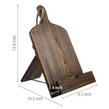 MyGift Brown Wooden Cookbook Stand - Stylish Recipe Book Holder