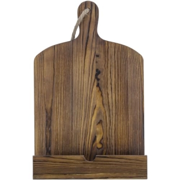 MyGift Brown Wooden Cookbook Stand - Stylish Recipe Book Holder