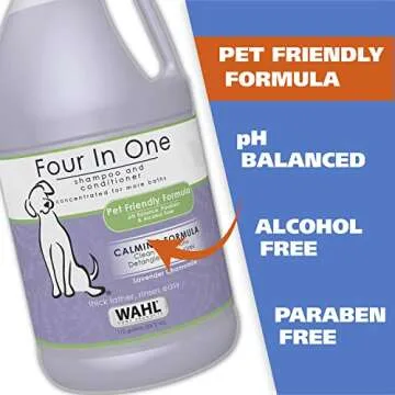 Wahl USA 4-in-1 Calming Pet Shampoo for Dogs – Cleans, Conditions, Detangles, & Moisturizes with Lavender Chamomile - Pet Friendly Formula – 64 Oz - Model 821000-050