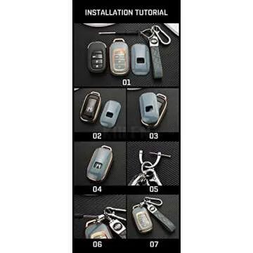 AME SOUNDPLEX Key Fob Cover for Honda 2022 Civic & Accord - TPU (Blue 2 PCS)