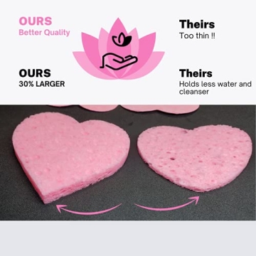 Heart-Shaped Makeup Removal Sponges - Travel-Friendly Cleansing