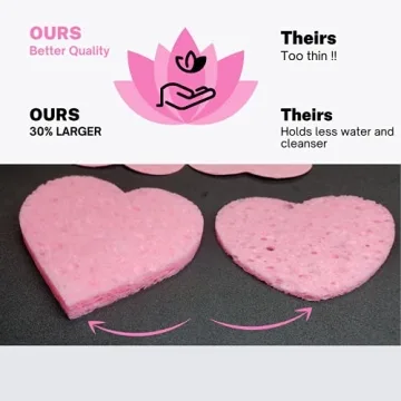 Heart-Shaped Makeup Removal Sponges - Travel-Friendly Cleansing
