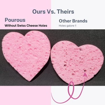 Heart-Shaped Makeup Removal Sponges - Travel-Friendly Cleansing